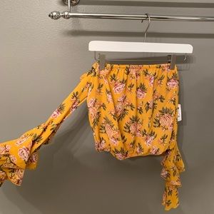 Yellow Floral Crop Top